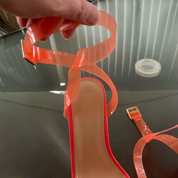 Just Fab Pink and Orange Heals size 9.5 wide - Picture 4 of 6